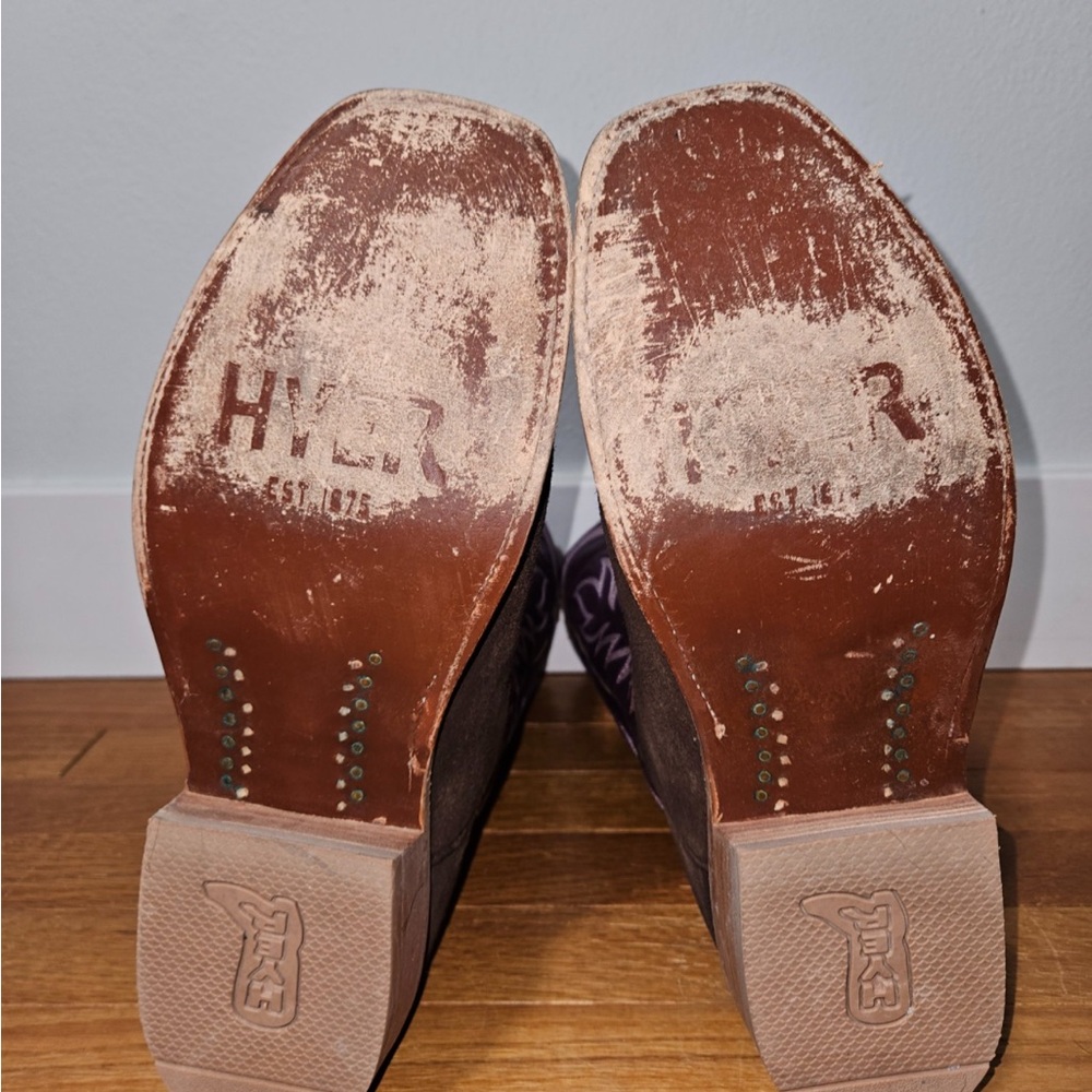 Men's Purple & Brown Western Boots - Picture 3 of 3